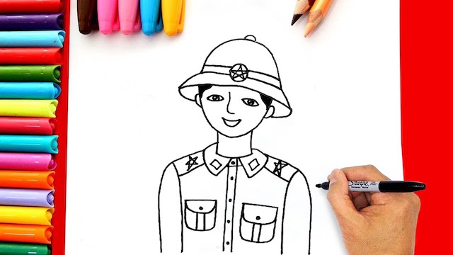 Cách vẽ chú bộ đội đơn giản sẽ giúp cho bạn có thể dễ dàng vẽ được những bức tranh ấn tượng về chiến sĩ tuyệt vời của nước ta. Cùng với đó, hãy tìm hiểu các kỹ thuật vẽ tranh chú bộ đội đơn giản để ngày càng hoàn thiện hơn những bức tranh của mình.