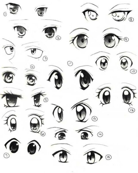 Cách vẽ mắt anime bằng bút chì 2b, vẽ mắt anime bằng bút chì 2b