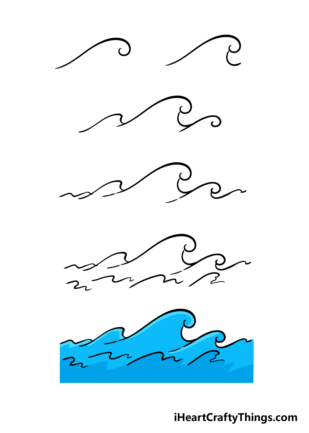 Bí quyết vẽ sóng biển đơn giản cho người mới học vẽ