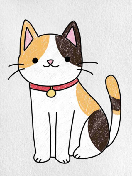 Hãy xem bức tranh vẽ mèo cute đơn giản này! Bạn sẽ bị cuốn hút bởi vẻ đáng yêu nhưng vẫn tinh tế của bức tranh này. Các chi tiết được thiết kế kỹ lưỡng, hợp lý, đơn giản nhưng đầy cuốn hút. Bạn sẽ đắm chìm trong thế giới đáng yêu của chú mèo này.