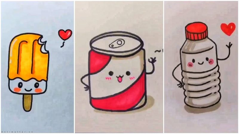 Vẽ đồ ăn thức uống cute đáng yêu vẽ hình cute  Draw so cute 35  YouTube