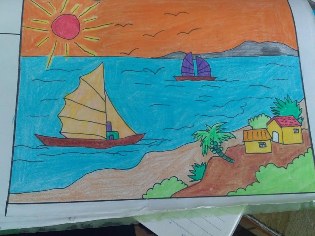 Cách vẽ chiếc thuyền buồm