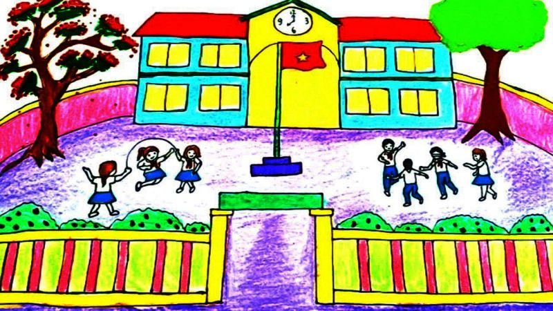Vẽ Tranh Trường Em Đơn Giản Ý Nghĩa Đẹp Cho Học Sinh