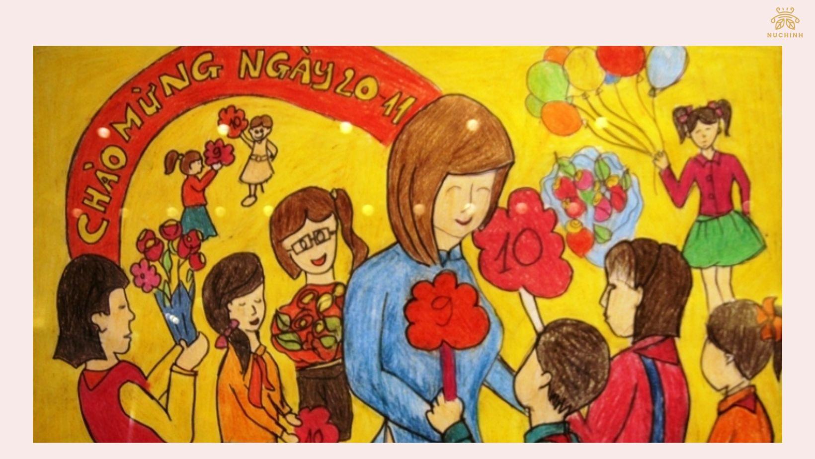Tranh vẽ 2011 đề tài ngày Nhà giáo Việt Nam đẹp 