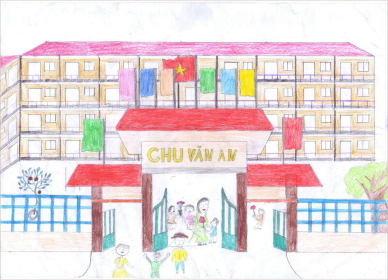 Trường Tiểu học Trưng Vương phát động cuộc thi vẽ tranh Em vẽ trường học  hạnh phúc với chủ đề 