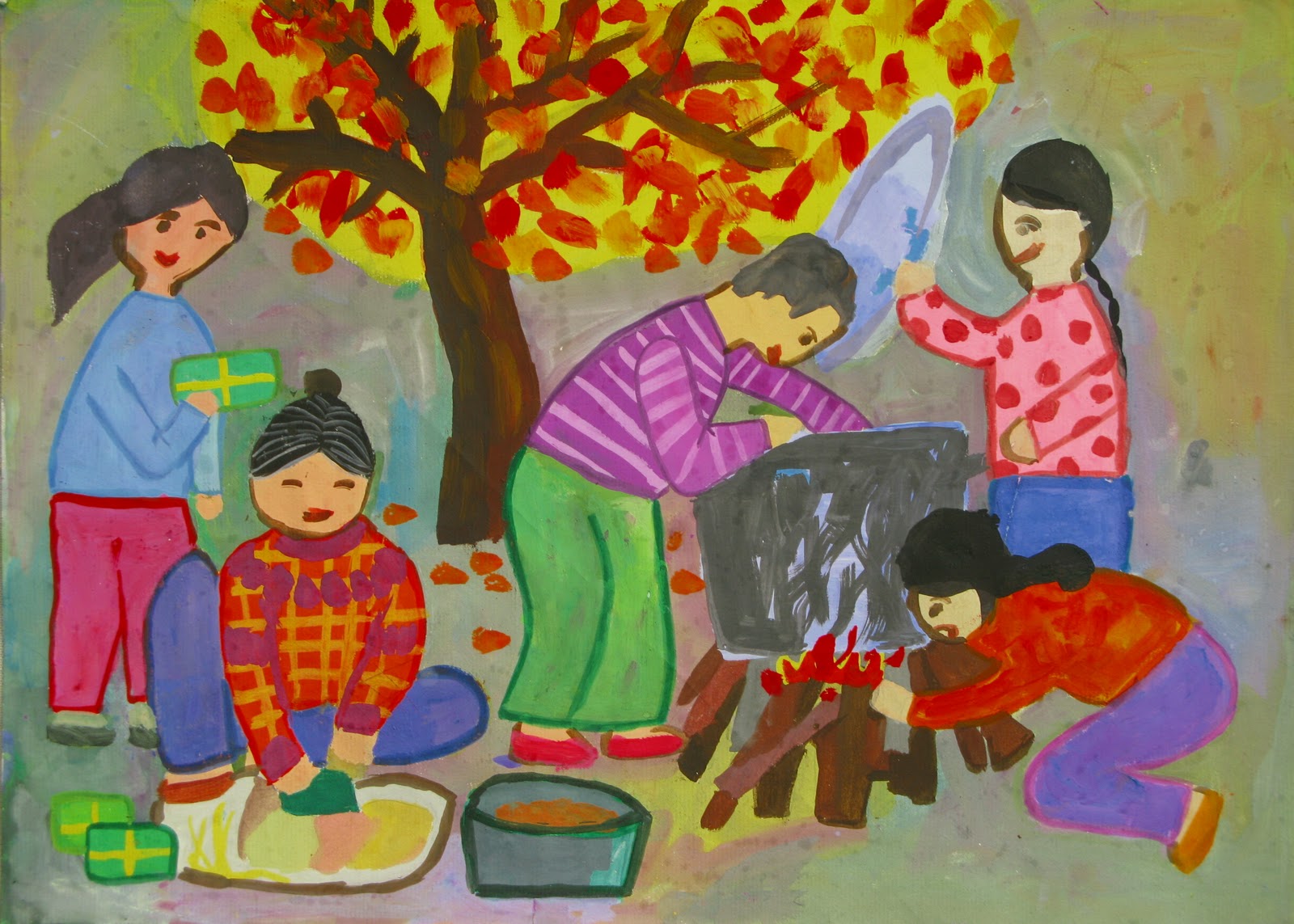 Chủ đề 6 Vẽ tranh Ngày tết Lễ hội và Mùa Xuân  Vẽ gia đình gói bánh chưng  đón Tết  YouTube