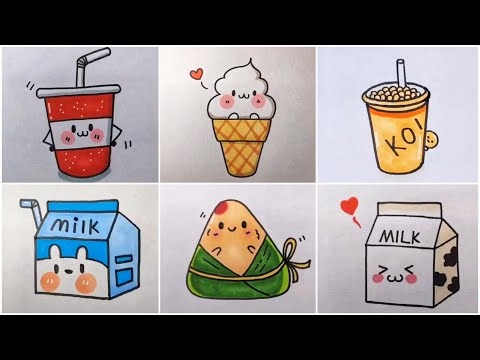 99+ cách vẽ đồ ăn đơn giản, vẽ đồ ăn thức uống cute đáng yêu, vẽ ...