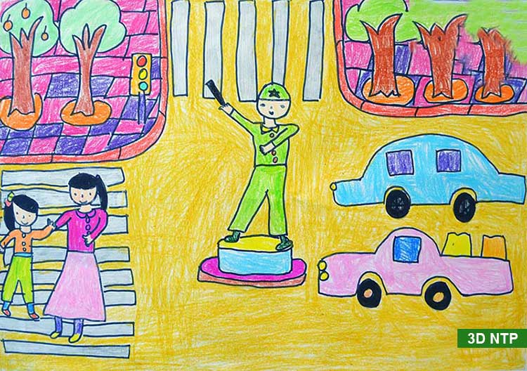 Vẽ tranh Thiếu nhi Việt Nam với An toàn giao thông  Tiểu học Nguyễn Huệ  quận Hồng Bàng