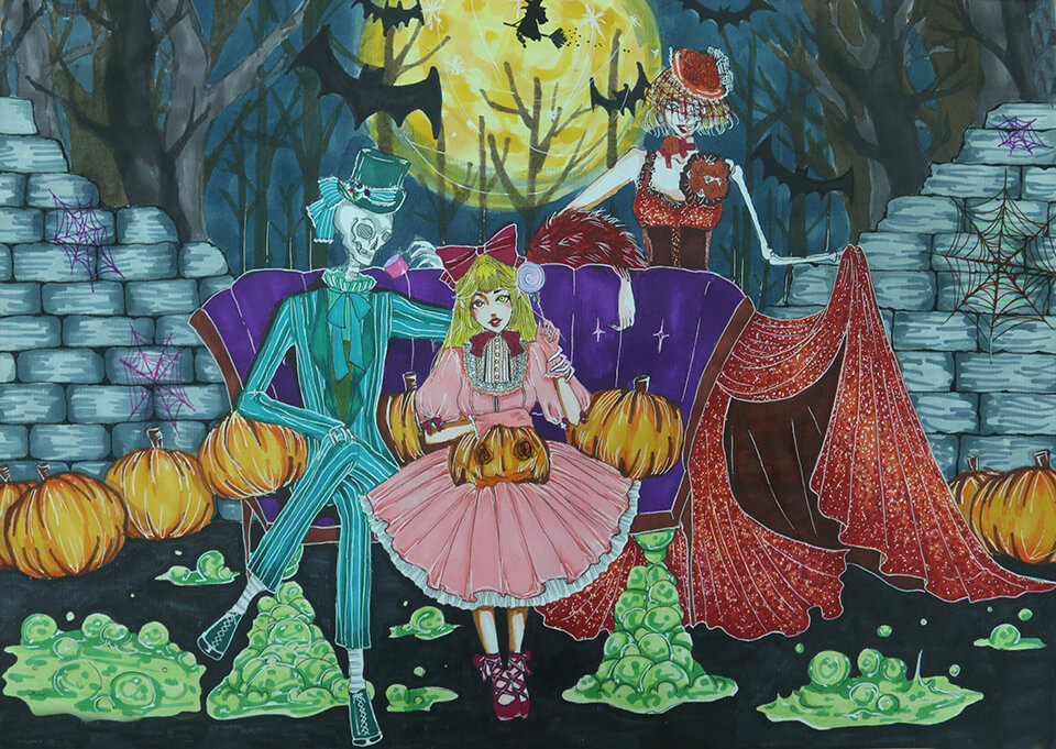 Vẽ tranh Halloween - Đề Tài Lễ Hội Đẹp - Độc - Ấn Tượng